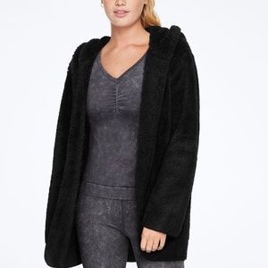 NEW Victorias Secret Sherpa Cardigan OS BLACK